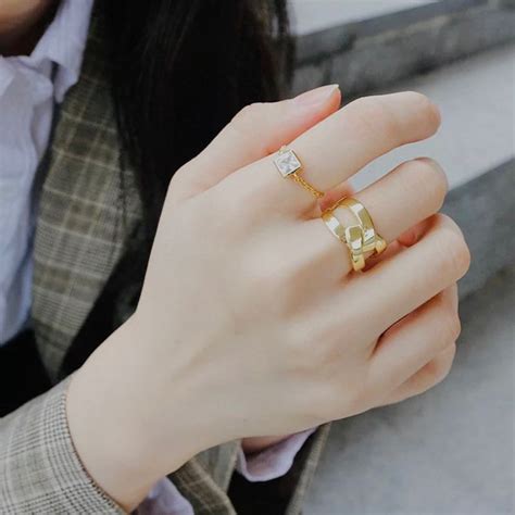 chanel ring gold|Chanel stack rings gold.